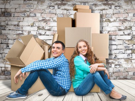 Packed moving boxes ready for removals in Honoroak