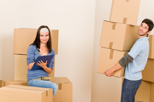 Local student moving items into storage during term break